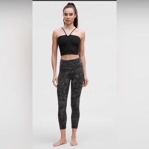 LULULEMON Wunder Train High-Rise Tights/Leggings Hidden  Heritage Lace Blk  SZ:8